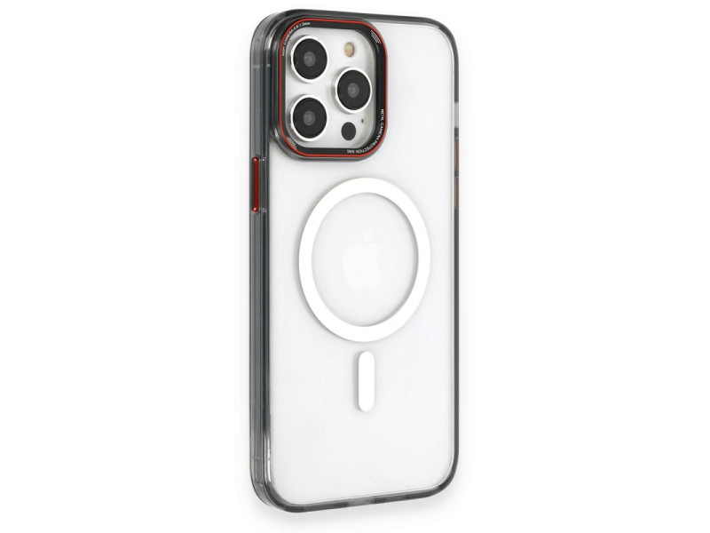 Newface iPhone 14 Pro Max Kılıf Dinamik Magneticsafe Silikon - Siyah