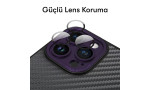 Newface iPhone 14 Pro Max Kılıf Harbon Magneticsafe Karbon Kapak - Derin Mor