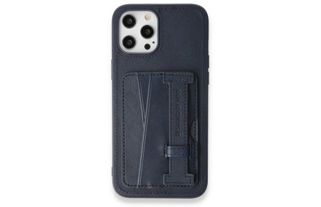 HDD iPhone 14 Pro Max Kılıf HD Deri Kartvizitli Kapak - Lacivert