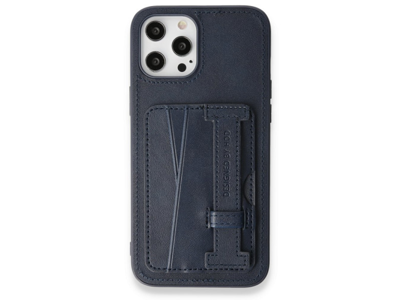 HDD iPhone 14 Pro Max Kılıf HD Deri Kartvizitli Kapak - Lacivert