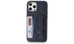 HDD iPhone 14 Pro Max Kılıf HD Deri Kartvizitli Kapak - Lacivert