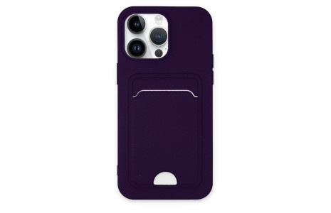Newface iPhone 14 Pro Max Kılıf Kelvin Kartvizitli Silikon - Derin Mor
