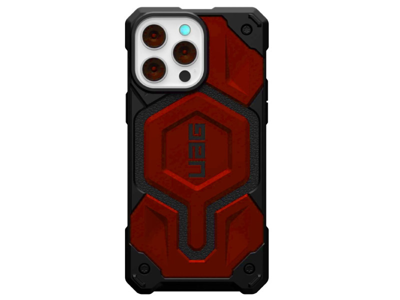 Newface iPhone 14 Pro Max Kılıf Uag Fiber Magneticsafe Silikon - Kırmızı
