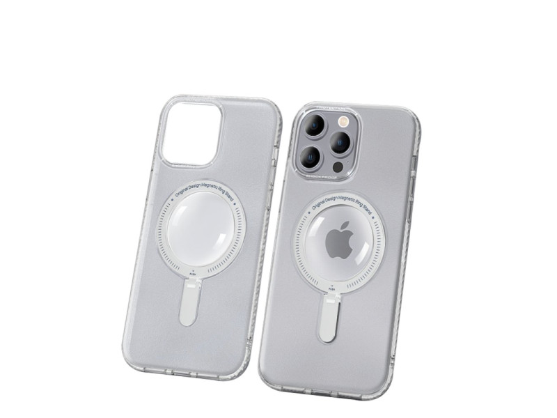 Joko iPhone 14 Pro Max Kılıf Zoom Standlı Silikon - Şeffaf