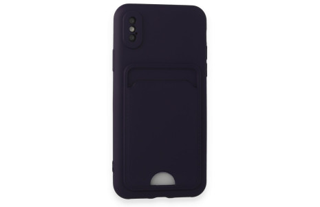 Newface iPhone X Kılıf Kelvin Kartvizitli Silikon - Derin Mor