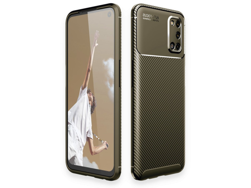 Newface Oppo A52 Kılıf Focus Karbon Silikon - Yeşil
