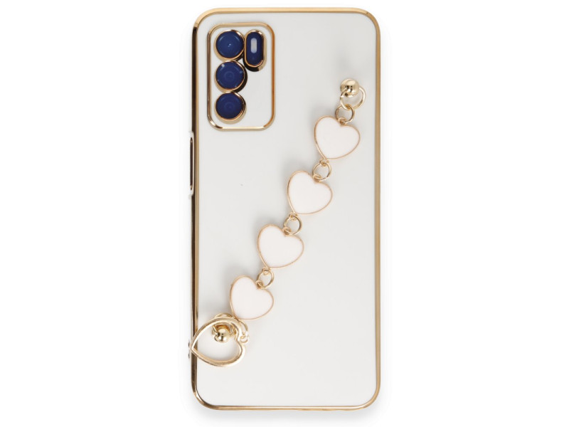 Newface Oppo A55 Kılıf Esila Silikon - Beyaz