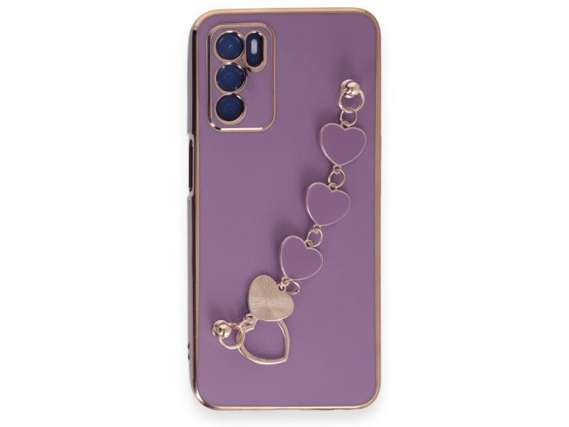 Newface Oppo A55 Kılıf Esila Silikon - Mor