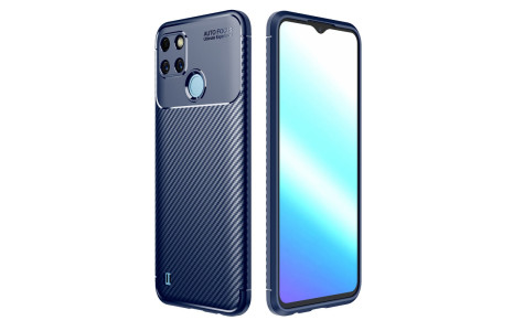 Newface Realme C25Y Kılıf Focus Karbon Silikon - Lacivert