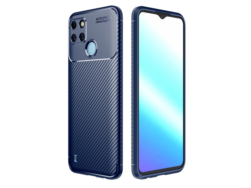 Newface Realme C25Y Kılıf Focus Karbon Silikon - Lacivert