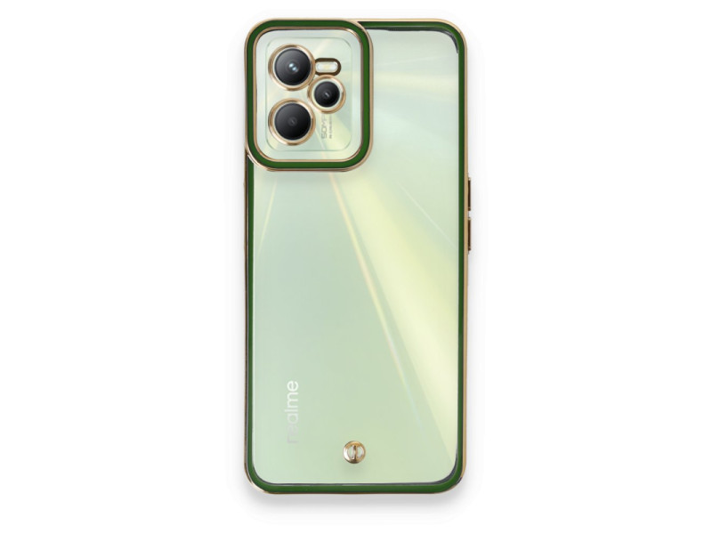 Newface Realme C35 Kılıf Liva Lens Silikon - Yeşil