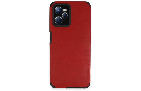 Newface Realme C35 Kılıf Loop Deri Silikon - Kırmızı