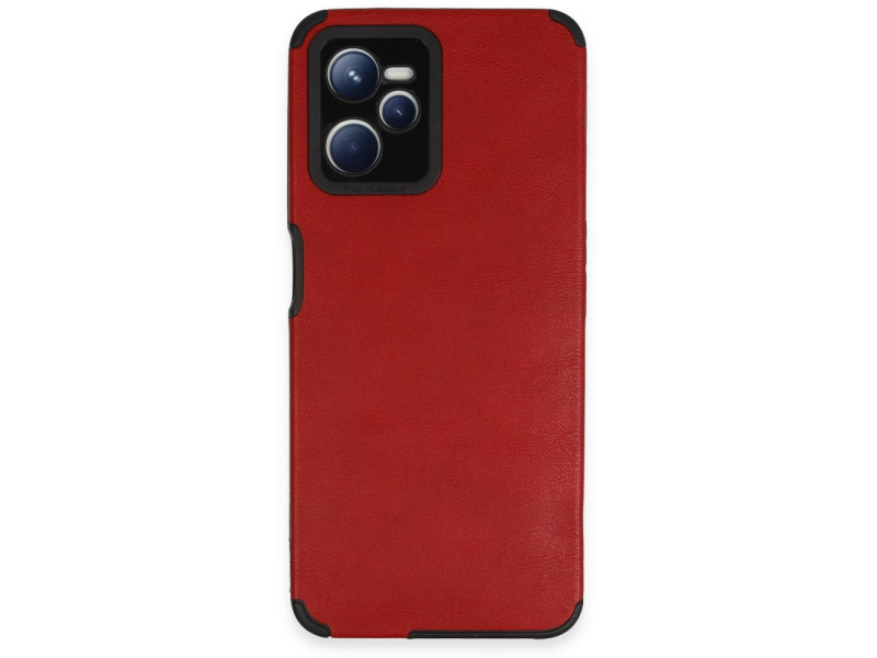 Newface Realme C35 Kılıf Loop Deri Silikon - Kırmızı