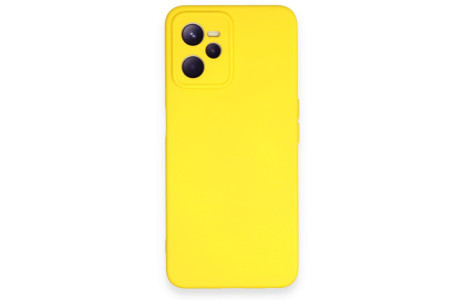 Newface Realme C35 Kılıf Nano içi Kadife Silikon - Sarı
