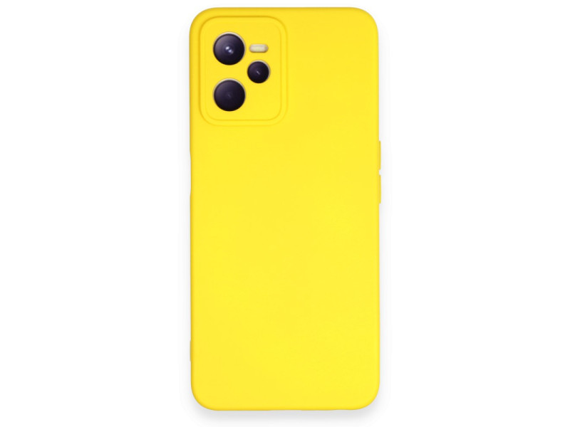 Newface Realme C35 Kılıf Nano içi Kadife Silikon - Sarı