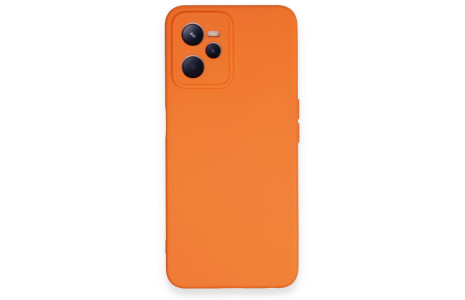 Newface Realme C35 Kılıf Nano içi Kadife Silikon - Turuncu