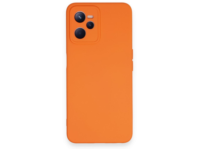 Newface Realme C35 Kılıf Nano içi Kadife Silikon - Turuncu