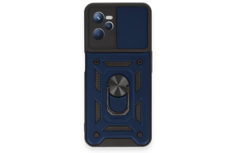 Newface Realme C35 Kılıf Pars Lens Yüzüklü Silikon - Lacivert