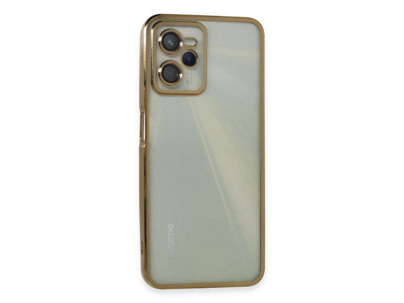 Newface Realme C35 Kılıf Razer Lensli Silikon - Gold
