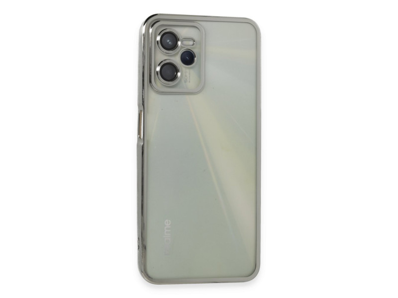 Newface Realme C35 Kılıf Razer Lensli Silikon - Gümüş