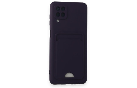 Newface Samsung Galaxy A12 Kılıf Kelvin Kartvizitli Silikon - Derin Mor