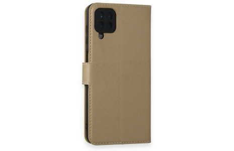 Newface Samsung Galaxy A12 Kılıf Trend S Plus Kapaklı Kılıf - Gold