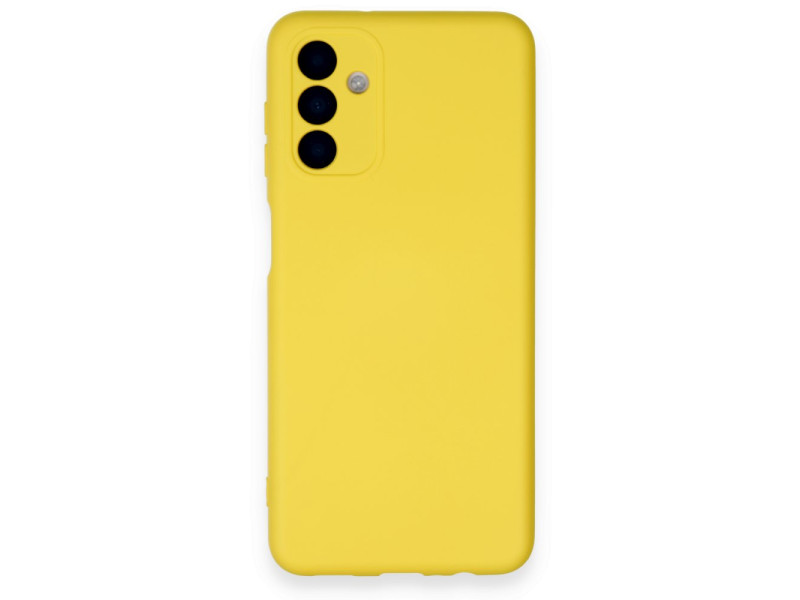 Newface Samsung Galaxy A14 4G Kılıf Nano içi Kadife Silikon - Sarı