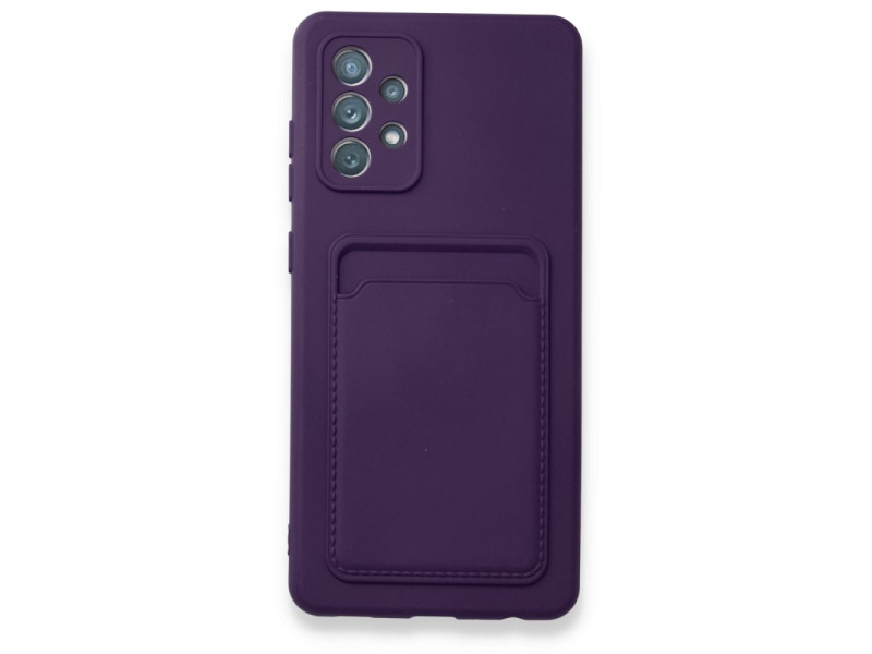 Newface Samsung Galaxy A23 4G Kılıf Kelvin Kartvizitli Silikon - Derin Mor