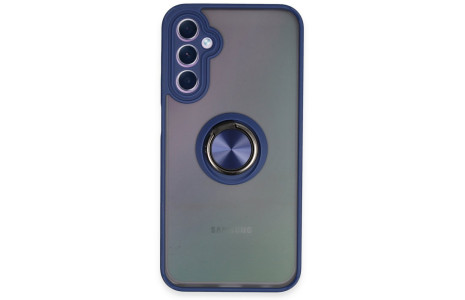Newface Samsung Galaxy A24 4G Kılıf Montreal Yüzüklü Silikon Kapak - Lacivert
