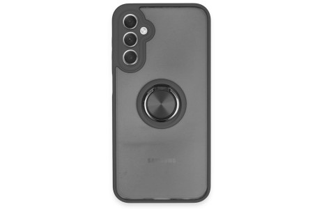 Newface Samsung Galaxy A24 4G Kılıf Montreal Yüzüklü Silikon Kapak - Siyah