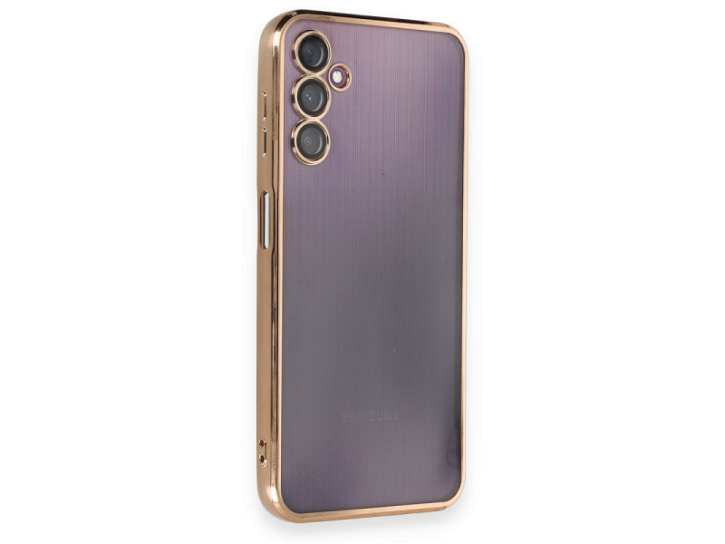 Newface Samsung Galaxy A24 4G Kılıf Razer Lensli Silikon - Gold