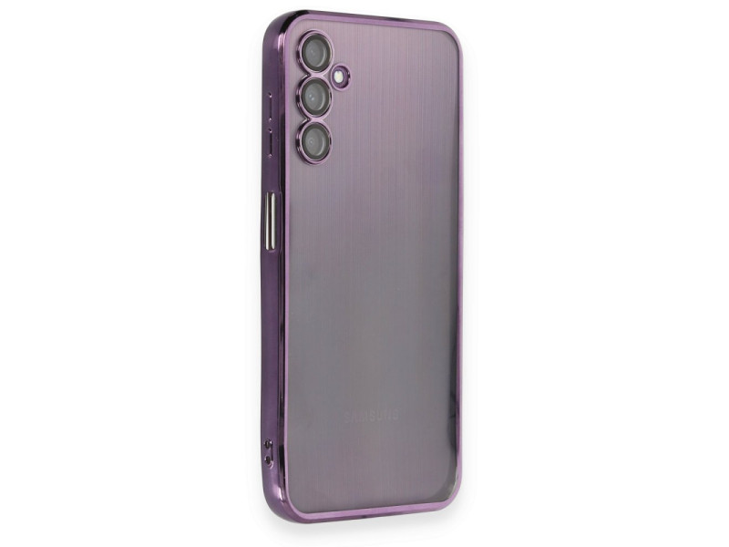Newface Samsung Galaxy A24 4G Kılıf Razer Lensli Silikon - Mor