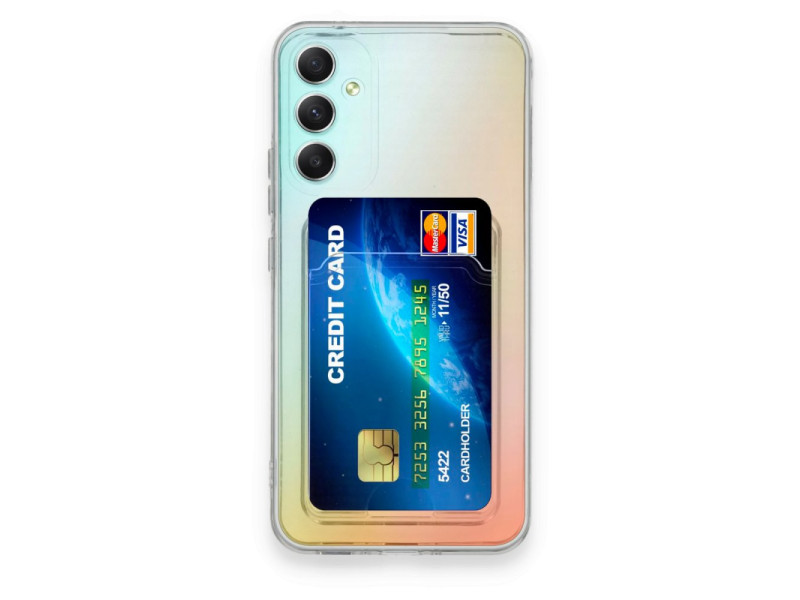 Newface Samsung Galaxy A34 5G Kılıf Kart Şeffaf Silikon - Şeffaf