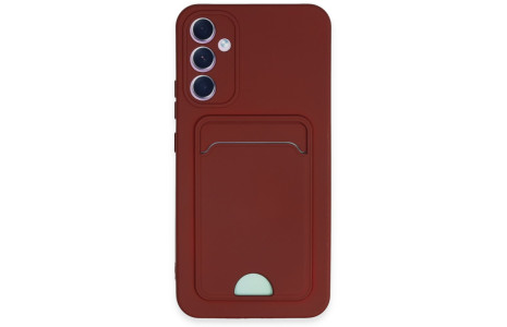 Newface Samsung Galaxy A34 5G Kılıf Kelvin Kartvizitli Silikon - Bordo