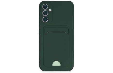 Newface Samsung Galaxy A54 5G Kılıf Kelvin Kartvizitli Silikon - Koyu Yeşil