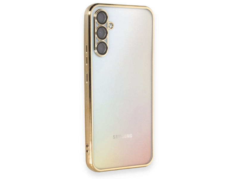 Newface Samsung Galaxy A54 5G Kılıf Razer Lensli Silikon - Gold