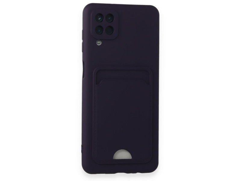 Newface Samsung Galaxy M12 Kılıf Kelvin Kartvizitli Silikon - Derin Mor