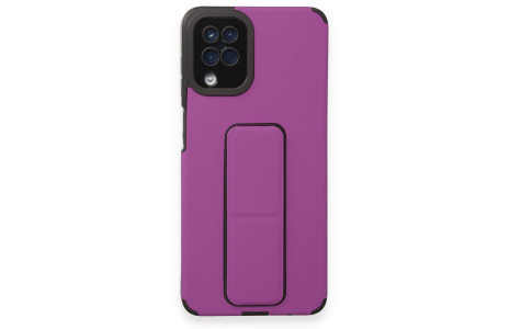 Newface Samsung Galaxy M12 Kılıf Mega Standlı Silikon - Mor
