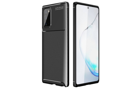Newface Samsung Galaxy Note 20 Kılıf Focus Karbon Silikon - Siyah