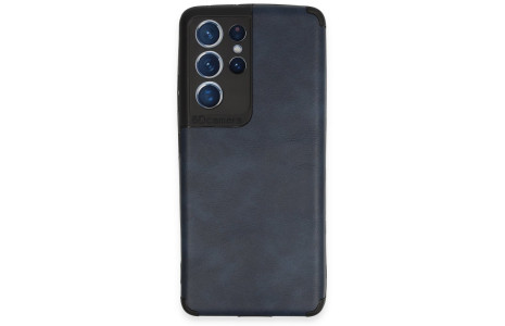 Newface Samsung Galaxy S21 Ultra Kılıf Loop Deri Silikon - Lacivert