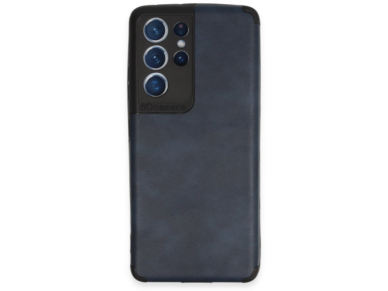 Newface Samsung Galaxy S21 Ultra Kılıf Loop Deri Silikon - Lacivert