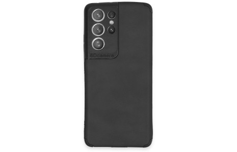 Newface Samsung Galaxy S21 Ultra Kılıf Loop Deri Silikon - Siyah