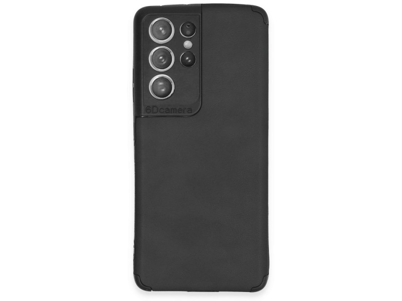 Newface Samsung Galaxy S21 Ultra Kılıf Loop Deri Silikon - Siyah