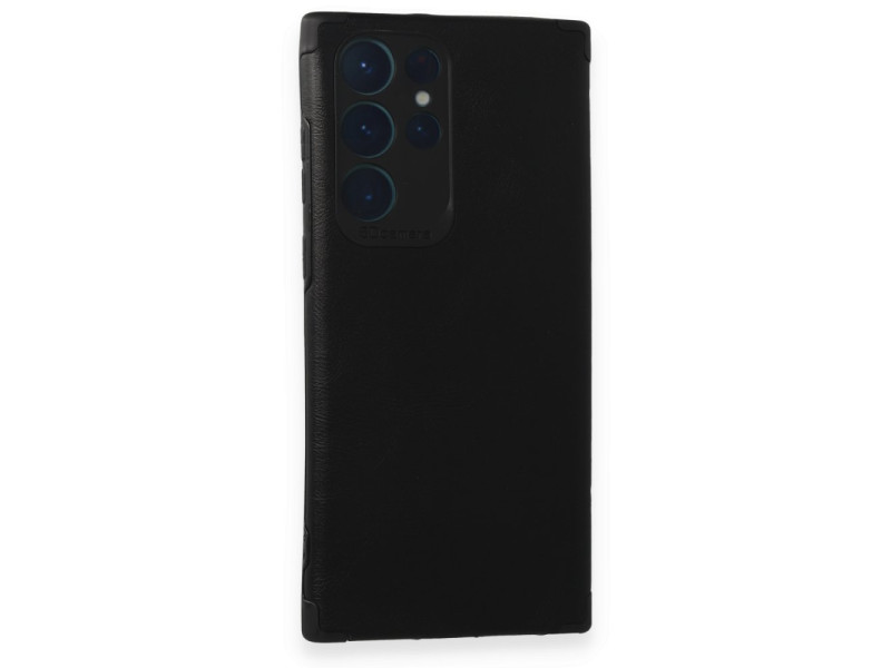 Newface Samsung Galaxy S22 Ultra Kılıf Loop Deri Silikon - Siyah