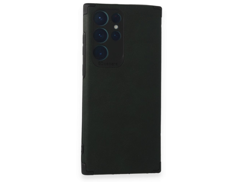 Newface Samsung Galaxy S22 Ultra Kılıf Loop Deri Silikon - Yeşil