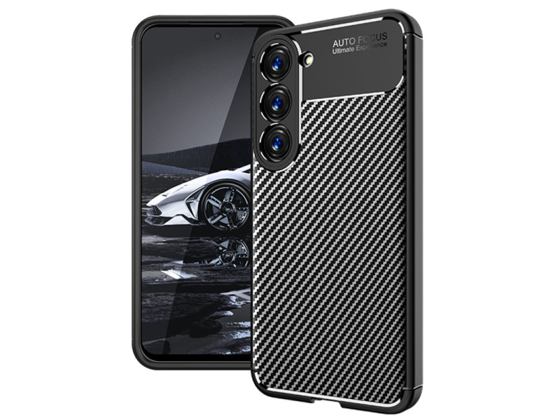 Newface Samsung Galaxy S23 Plus Kılıf Focus Karbon Silikon - Siyah