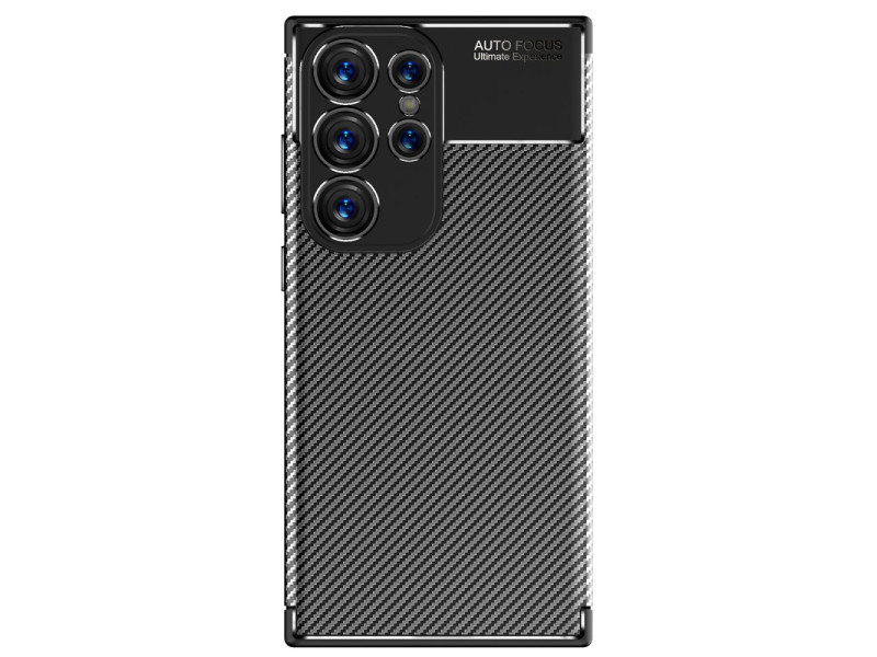 Newface Samsung Galaxy S23 Ultra Kılıf Focus Karbon Silikon - Siyah
