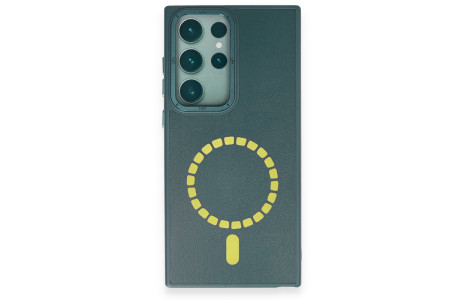 HDD Samsung Galaxy S23 Ultra Kılıf HBC-156 Forum Magneticsafe Kapak - Koyu Yeşil
