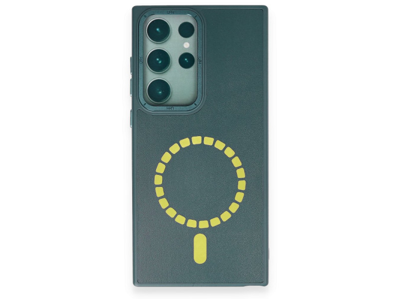 HDD Samsung Galaxy S23 Ultra Kılıf HBC-156 Forum Magneticsafe Kapak - Koyu Yeşil