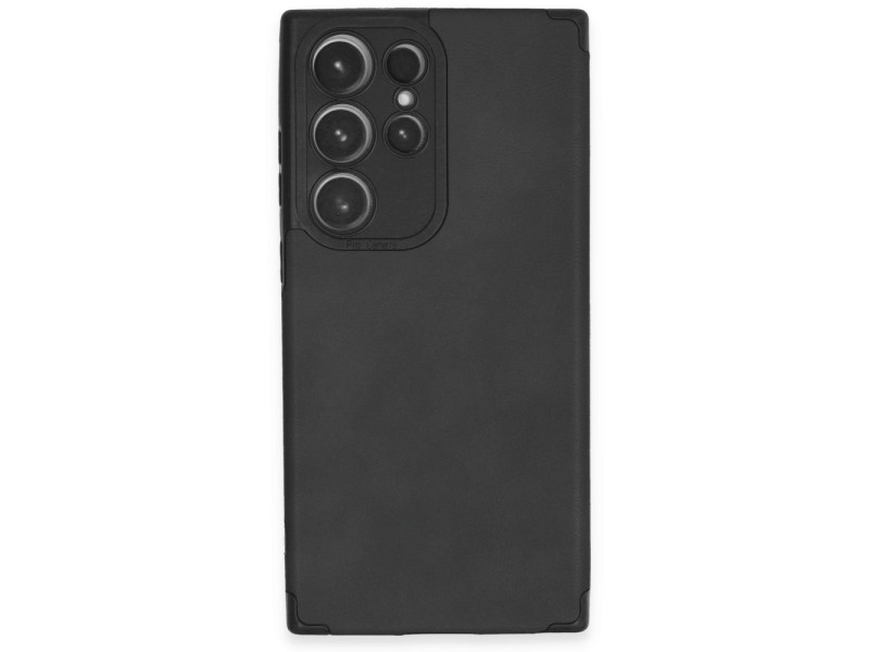 Newface Samsung Galaxy S23 Ultra Kılıf Loop Deri Silikon - Siyah